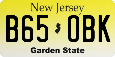 NJ license plate B65OBK