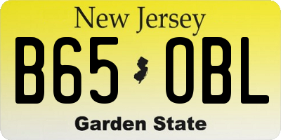 NJ license plate B65OBL