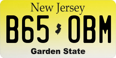 NJ license plate B65OBM