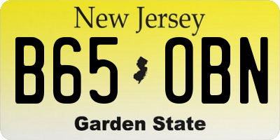 NJ license plate B65OBN
