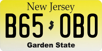 NJ license plate B65OBO