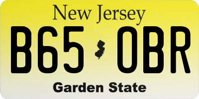 NJ license plate B65OBR