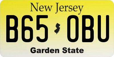 NJ license plate B65OBU
