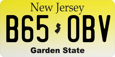 NJ license plate B65OBV