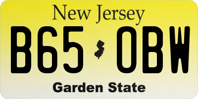 NJ license plate B65OBW
