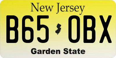 NJ license plate B65OBX