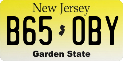 NJ license plate B65OBY