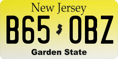 NJ license plate B65OBZ
