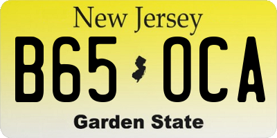 NJ license plate B65OCA