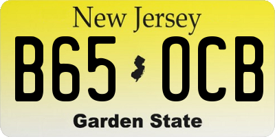 NJ license plate B65OCB