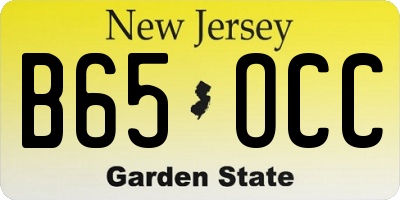 NJ license plate B65OCC