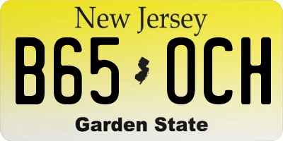 NJ license plate B65OCH