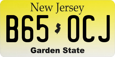 NJ license plate B65OCJ