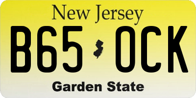 NJ license plate B65OCK