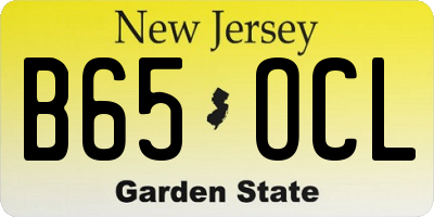 NJ license plate B65OCL