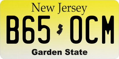 NJ license plate B65OCM
