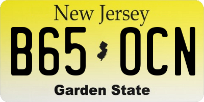 NJ license plate B65OCN