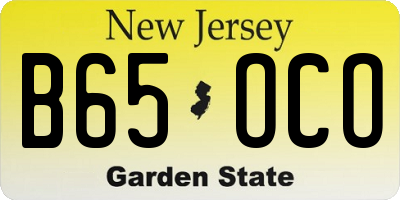 NJ license plate B65OCO