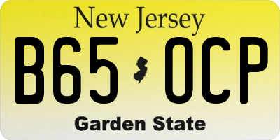 NJ license plate B65OCP
