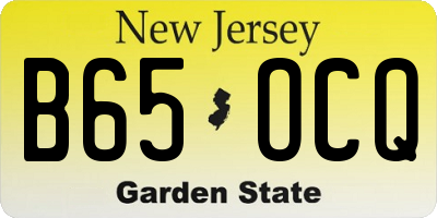 NJ license plate B65OCQ