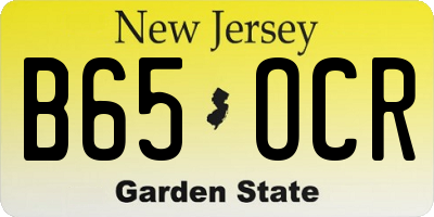 NJ license plate B65OCR