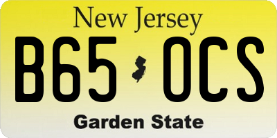 NJ license plate B65OCS