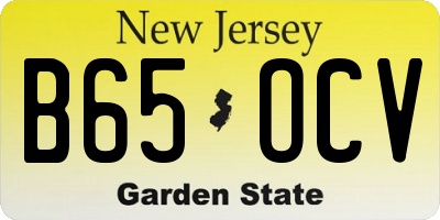 NJ license plate B65OCV