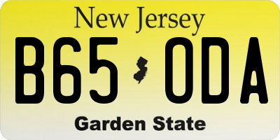 NJ license plate B65ODA