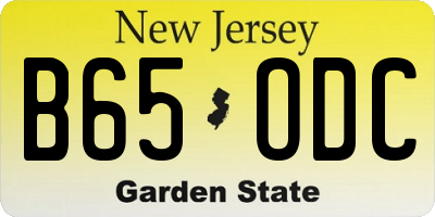 NJ license plate B65ODC