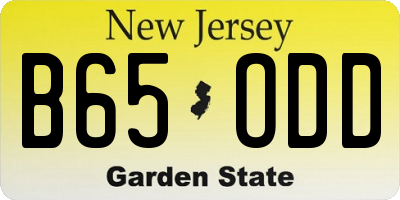 NJ license plate B65ODD