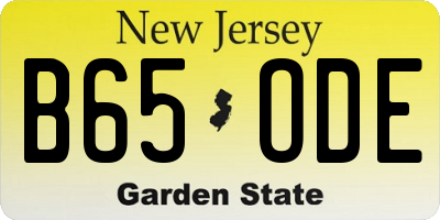 NJ license plate B65ODE