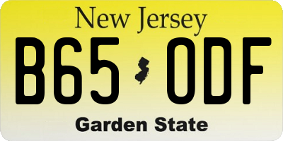 NJ license plate B65ODF