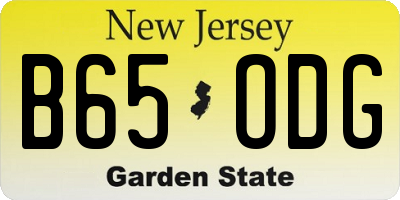 NJ license plate B65ODG