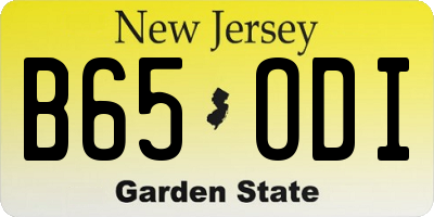 NJ license plate B65ODI