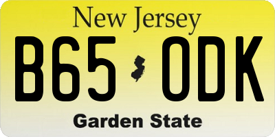 NJ license plate B65ODK