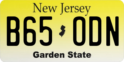 NJ license plate B65ODN