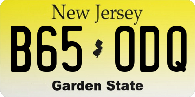 NJ license plate B65ODQ