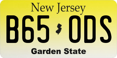 NJ license plate B65ODS