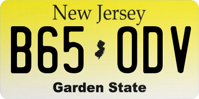 NJ license plate B65ODV