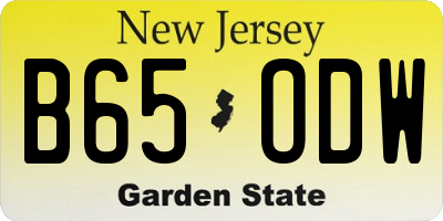 NJ license plate B65ODW