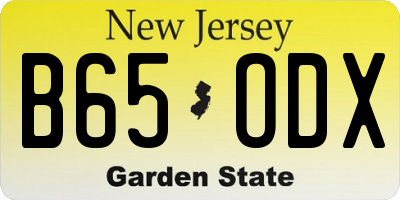 NJ license plate B65ODX