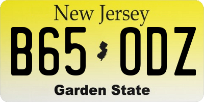 NJ license plate B65ODZ