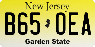 NJ license plate B65OEA