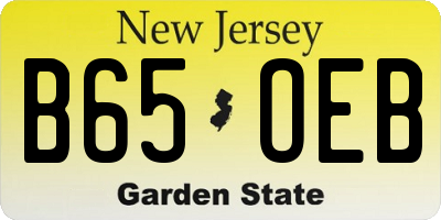 NJ license plate B65OEB