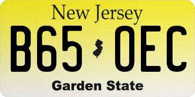 NJ license plate B65OEC