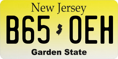 NJ license plate B65OEH