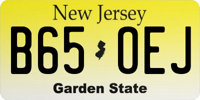 NJ license plate B65OEJ