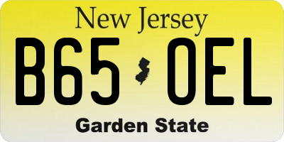 NJ license plate B65OEL