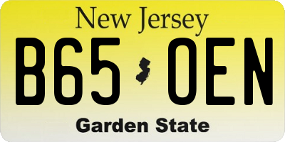 NJ license plate B65OEN