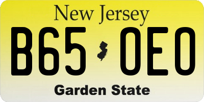 NJ license plate B65OEO